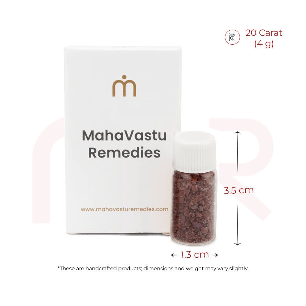 MahaVastu Remedies packaging with small bottle of vastu remedy salt, 10g, for positivity