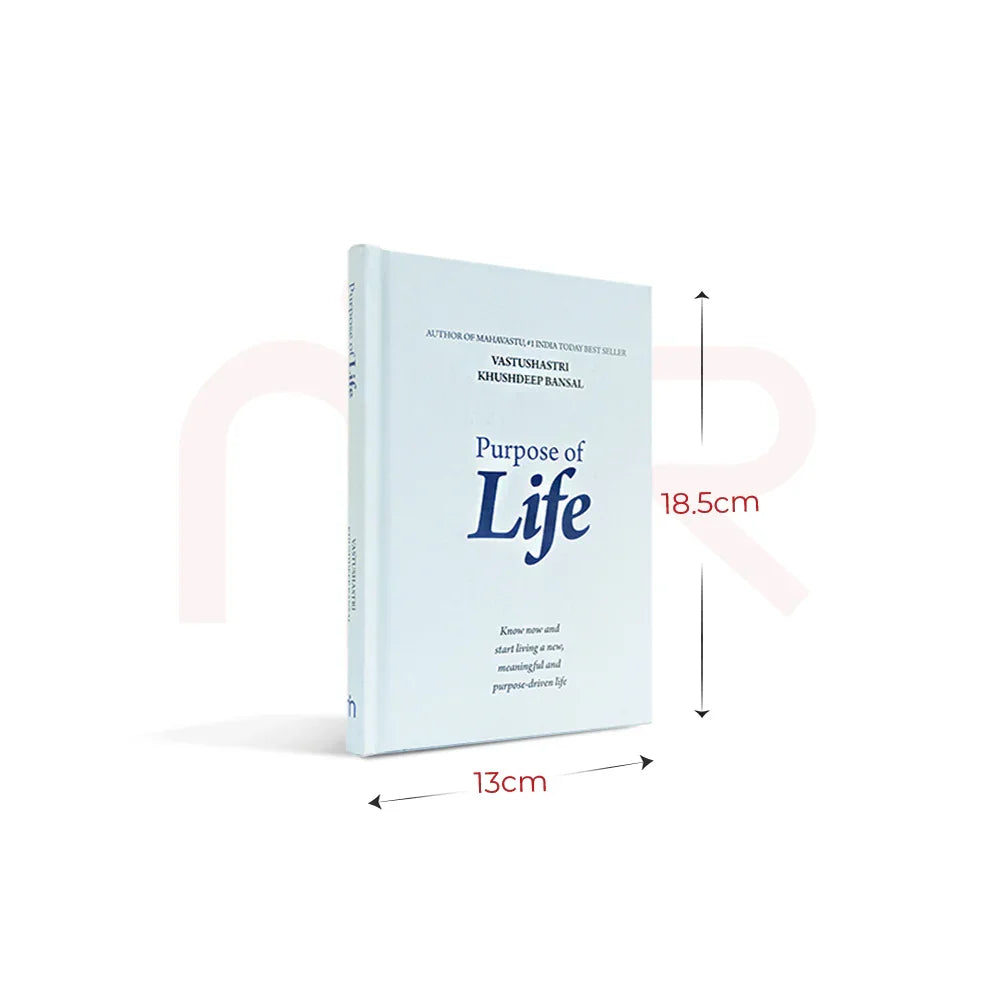 Purpose of Life book by Vastushastri Khushdeep Bansal with dimensions 18.5cm by 13cm
