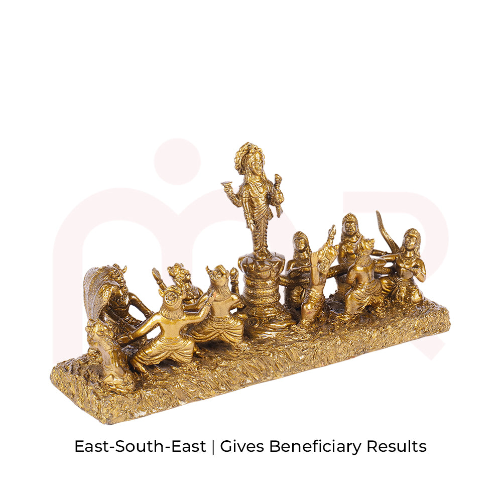 Golden Samudra Manthan brass idol, Vastu remedy for East-South-East, brings prosperity