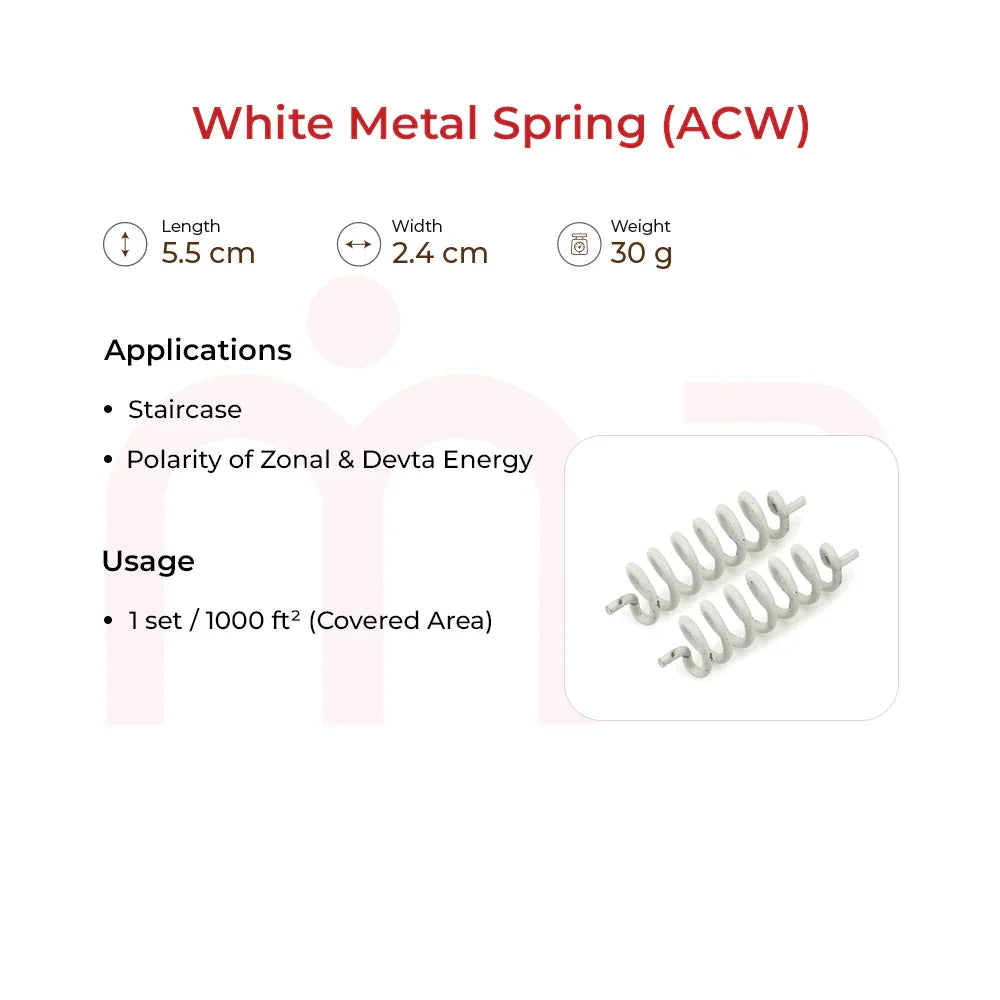 MahaVastu Space ACW remedy coils for staircase Vastu energy, 5.5 cm length, set of two.