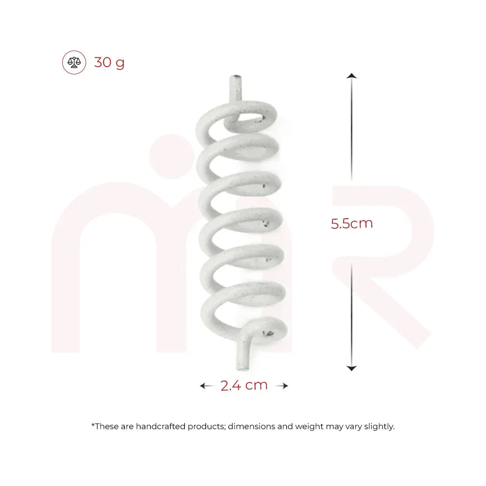White MahaVastu spiral remedy, 5.5 cm height, 2.4 cm width, 30g, vastu shastra product.