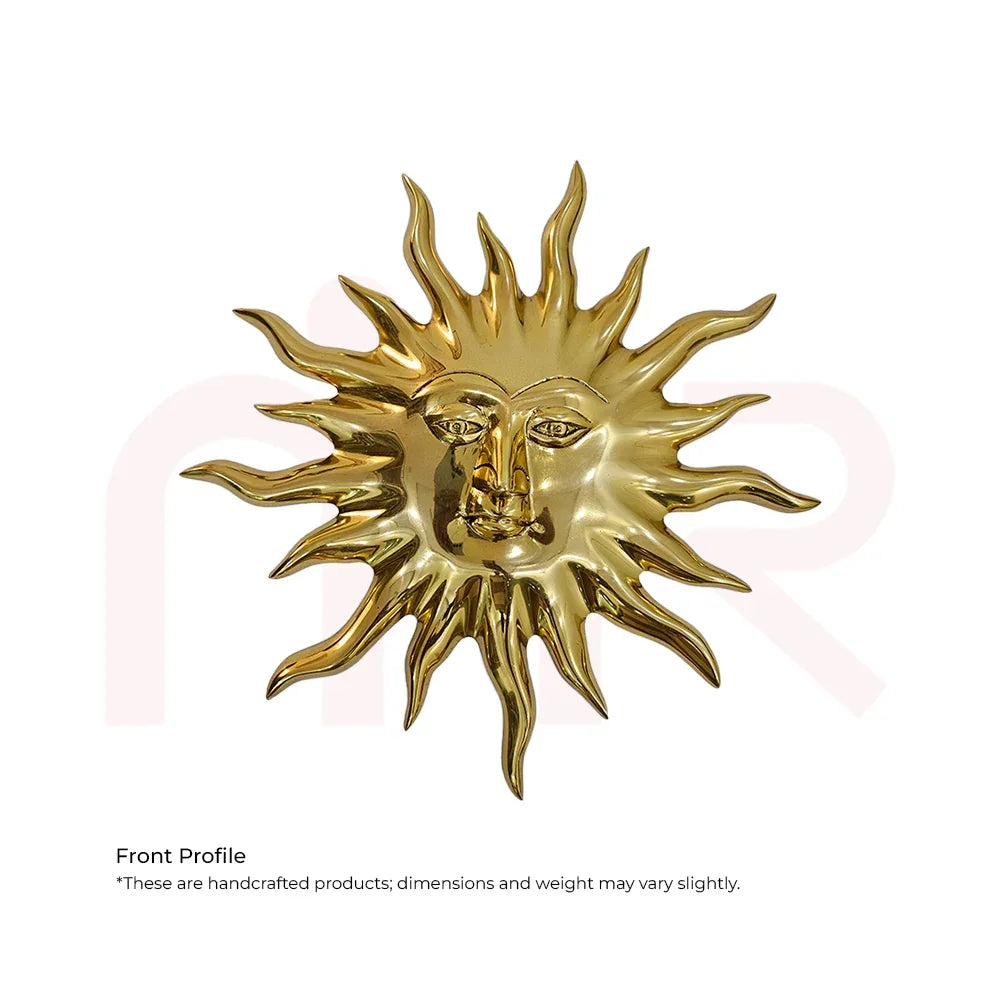 Gold sun face wall decor, Vastu Shastra remedy for positivity and prosperity