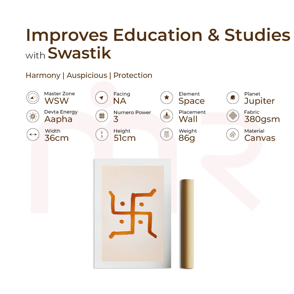 MahaVastu Swastik canvas remedy for education, harmony, auspiciousness, and protection