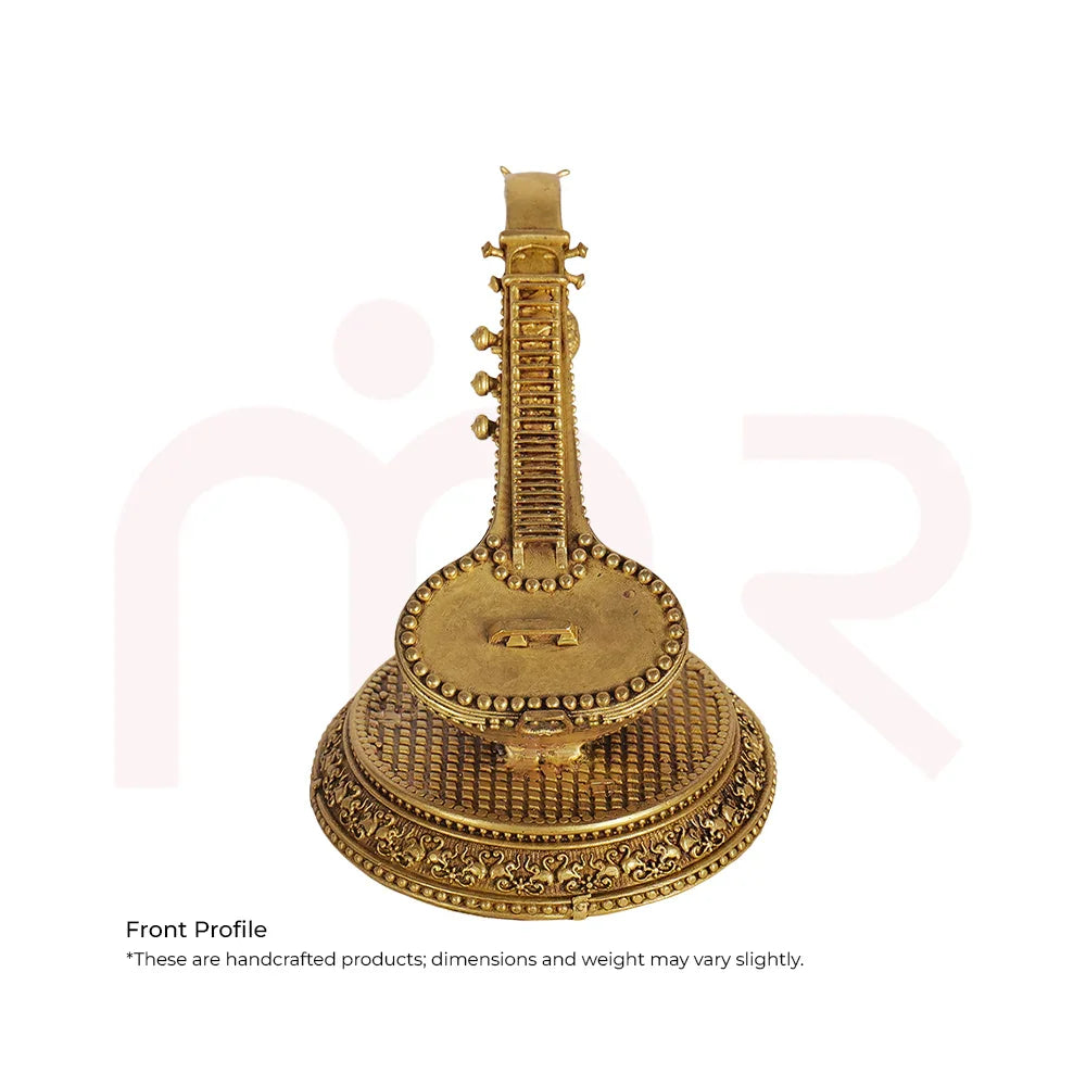 Handcrafted brass veena idol MahaVastu remedy for home decor and Vastu energy balance