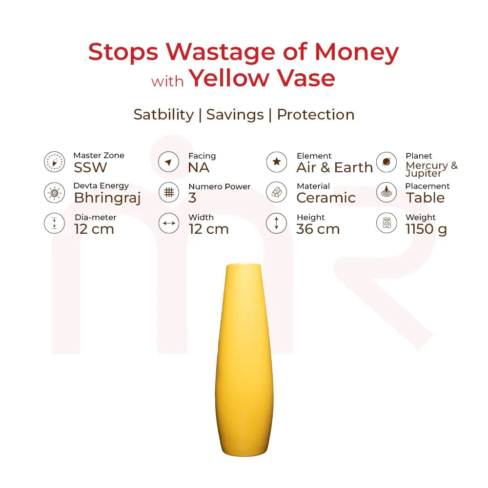 Yellow Vase - Stops Wastage of Money